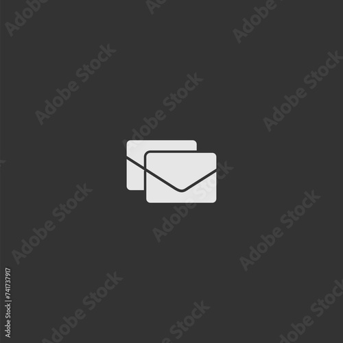 Express mail icon. Two e mail icon  isolated on dark background