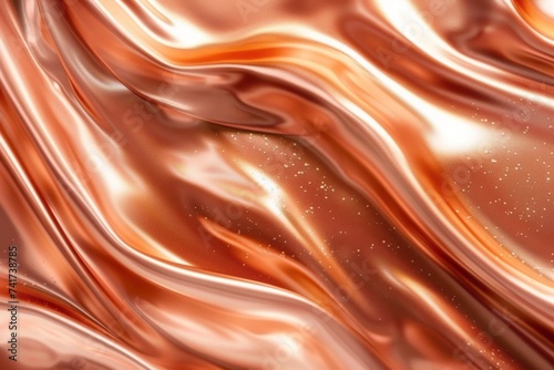 Liquid copper metal wave abstract background