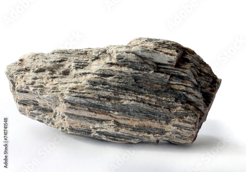 piece of metamorfic rock gneiss close up