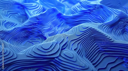 A vibrant blue abstract background with flowing wavy lines. Modern background