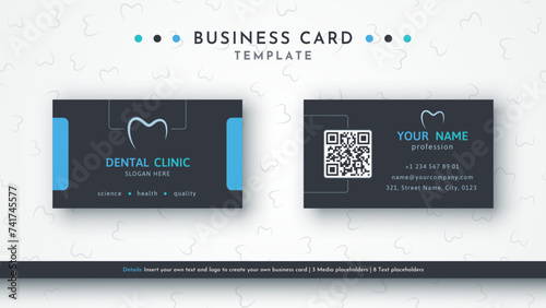 Dental Business Card Template. Professional Design For Your Company. Visual brand identification