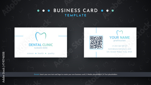Dental Business Card Template. Professional Design For Your Company. Visual brand identification