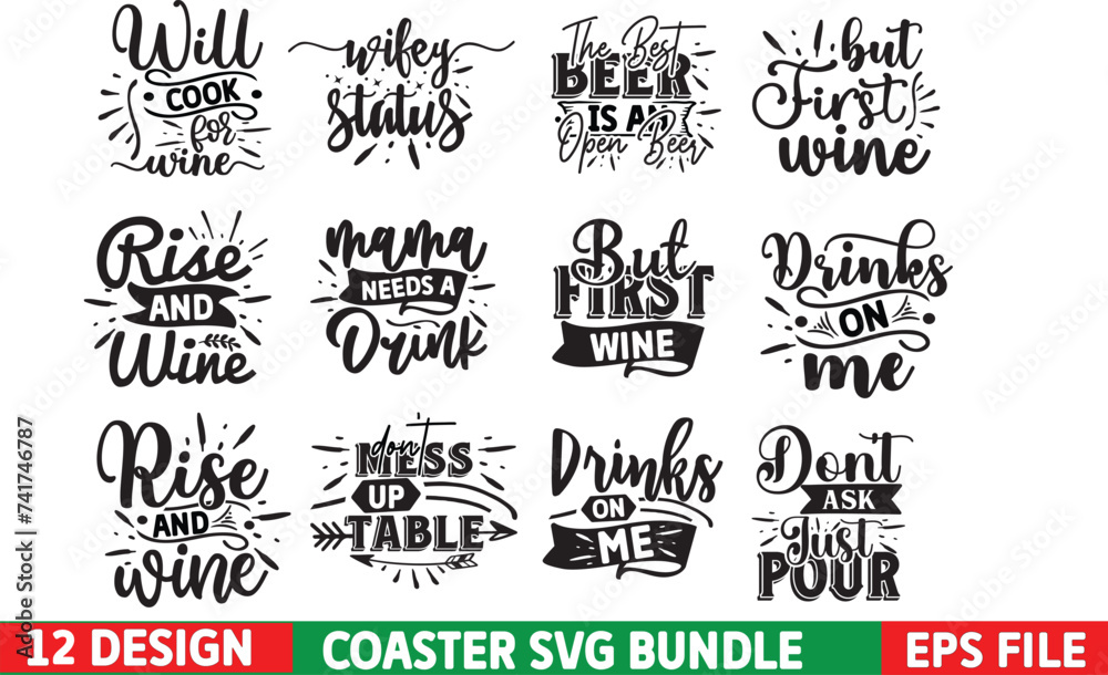 Coaster Svg Designs, Coaster Svg Bundle, 200 Designs, SVG PNG DXF Files, For Cricut, Silhouette, Glowforge and Much More