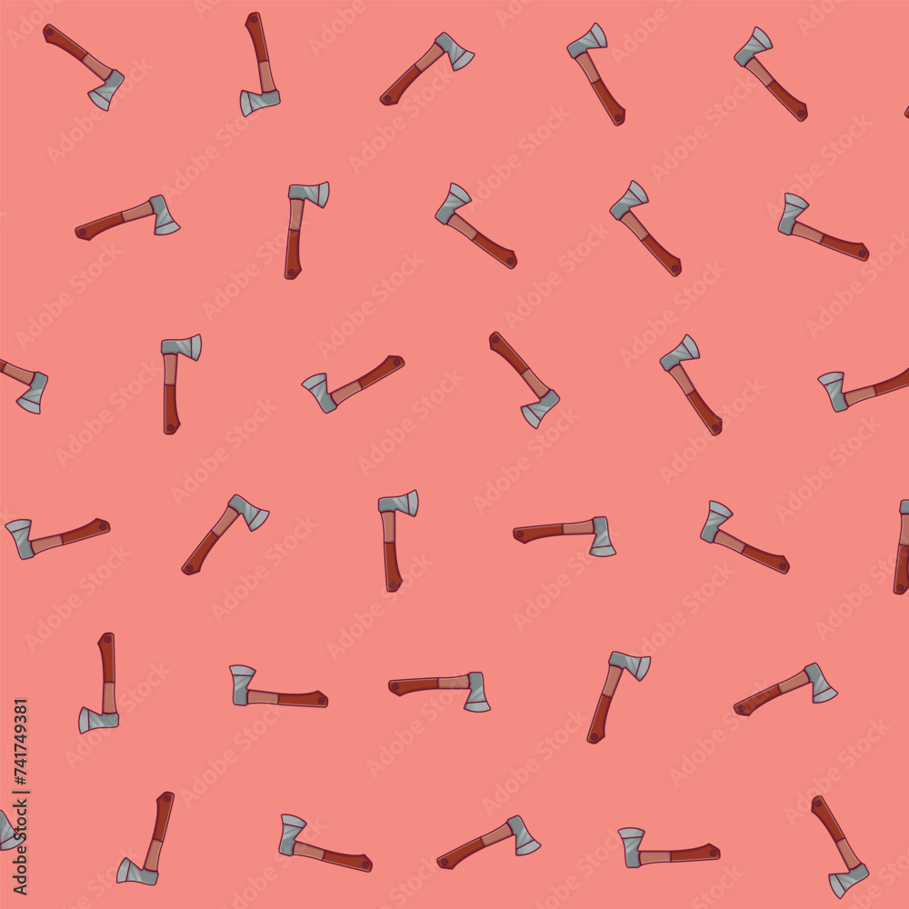 A cartoon vector icon patterns illustration of axe depicting agriculture's tools object icon concept A cartoon vector icon patterns illustration of axe depicting agriculture's tools object icon concept