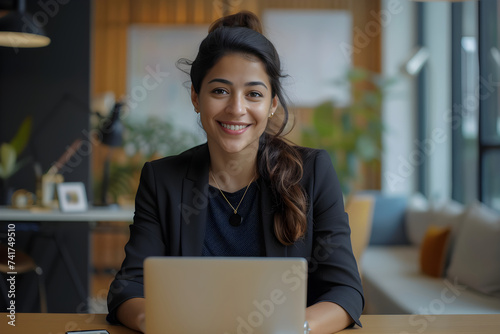 design for office lady, office worker. smiling girl. a recruitment or magazine ad for HR or manager, business woman near window. businesswoman looking at camera. ceo.