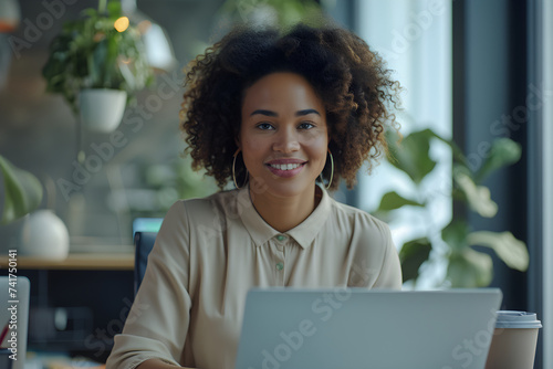 design for office lady, office worker. smiling girl. a recruitment or magazine ad for HR or manager, business woman near window. businesswoman looking at camera. ceo.