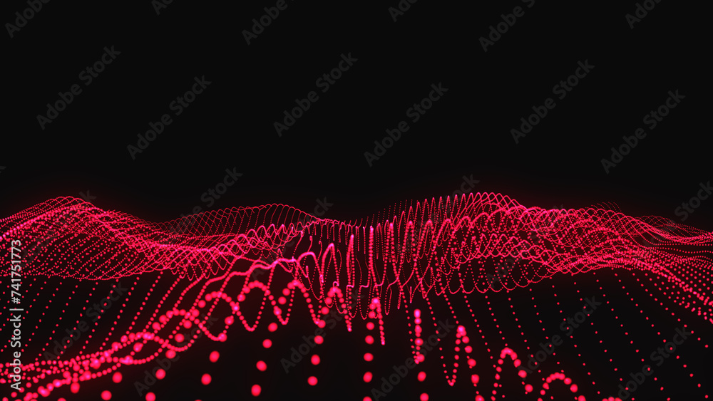 Looping animated background red made  with tropicade form.Background of abstract digital shapes.