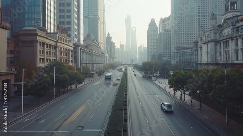 A highway leading towards the city center of China