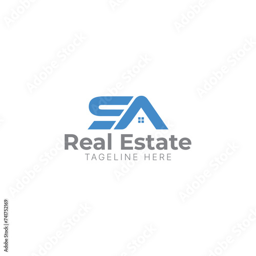 Free Download Professional and creative initial letter SA real estate vector logo design template, Use for construction, building, property management, architecture business or company branding - GFXLoad