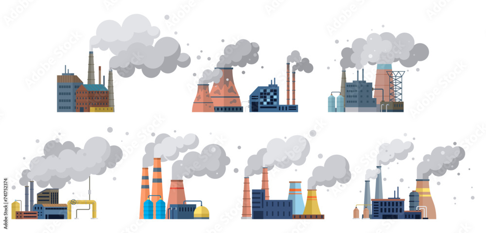 Factories vector illustration. Manufacturing is language spoken by factories, dialect engineering and technological mastery Factories metaphor is dance, each movement step in choreography
