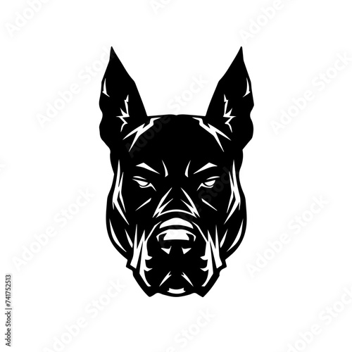 Angry Dog Logo Monochrome Design Style