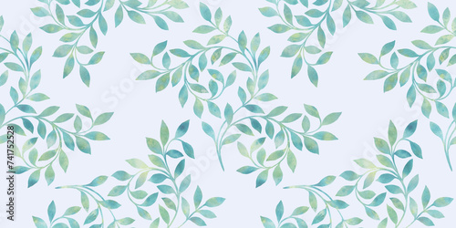 watercolor flowers on white background, seamless botanical pattern