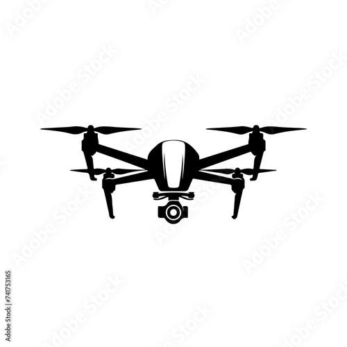 Drone Flying Logo Monochrome Design Style © FileSource
