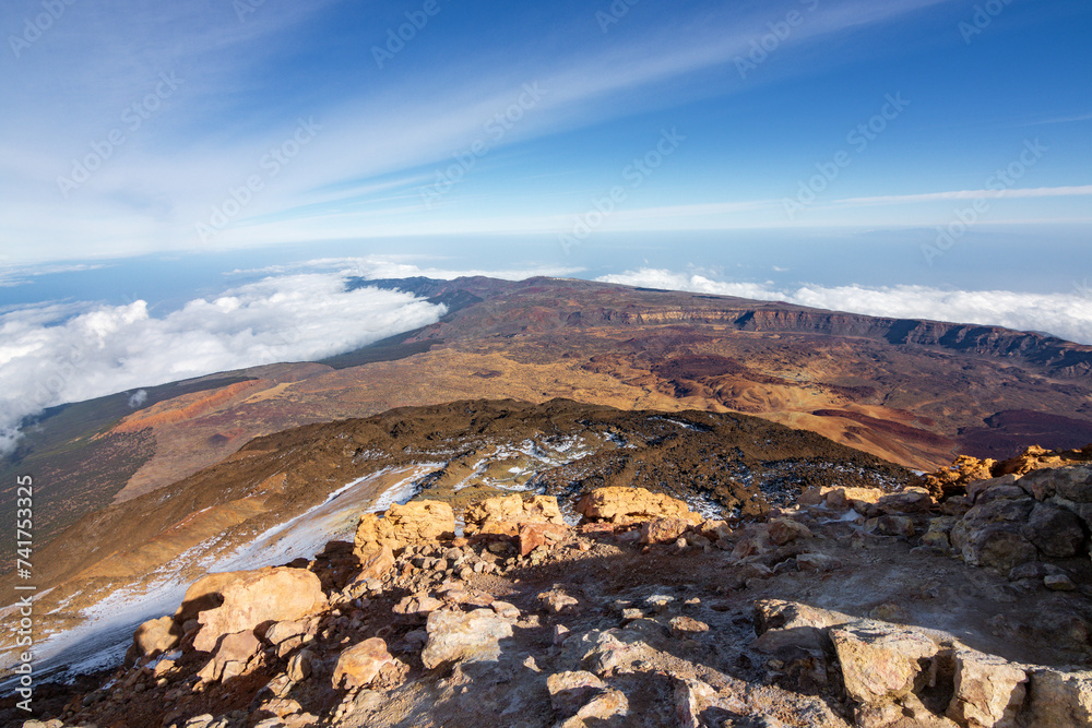 View of Teide mountain and surrounding area in Tenerife (Spain)