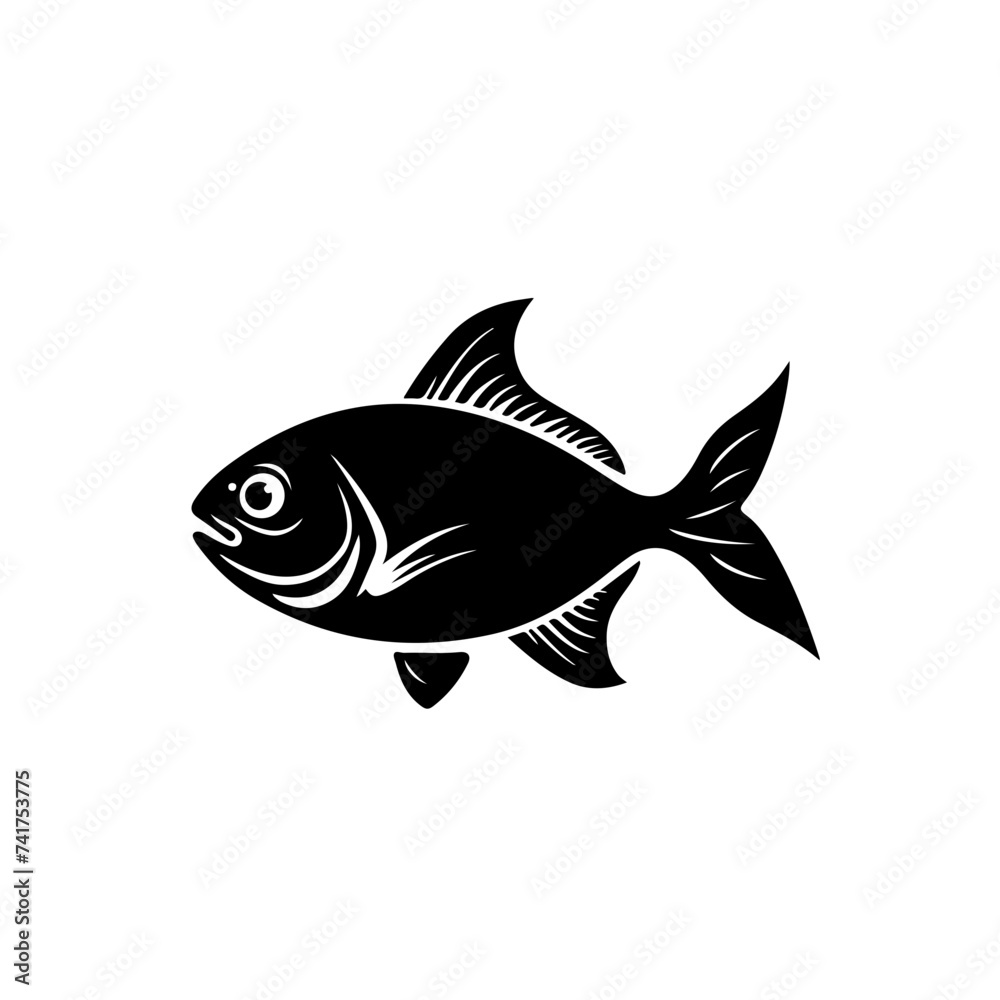Fish Bait Logo Monochrome Design Style