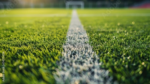 Fresh green grass for football sport, football field, soccer field, team sport texture. soccer field for banner design © Ilmi