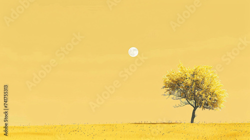 Mnimalistic yellow background photo