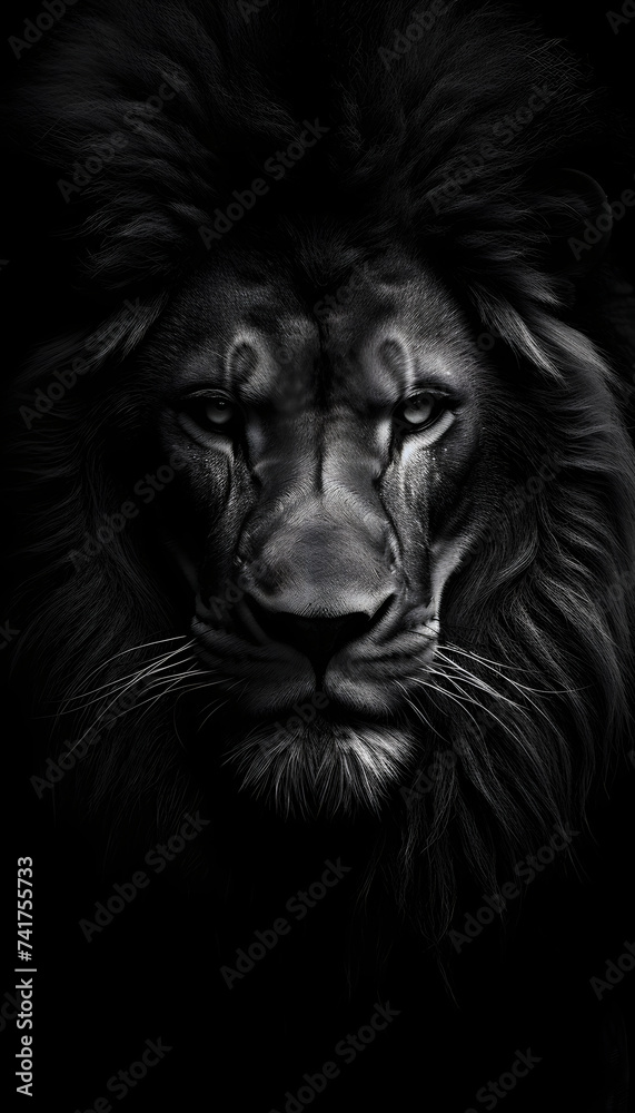 Naklejka premium Black Lion