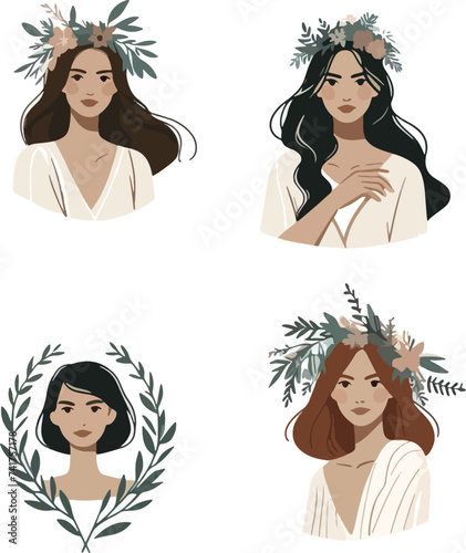 Ilustração mulher, silhueta mulher, dia da mulher, moça, menina, garota, mulher com flores na cabeça