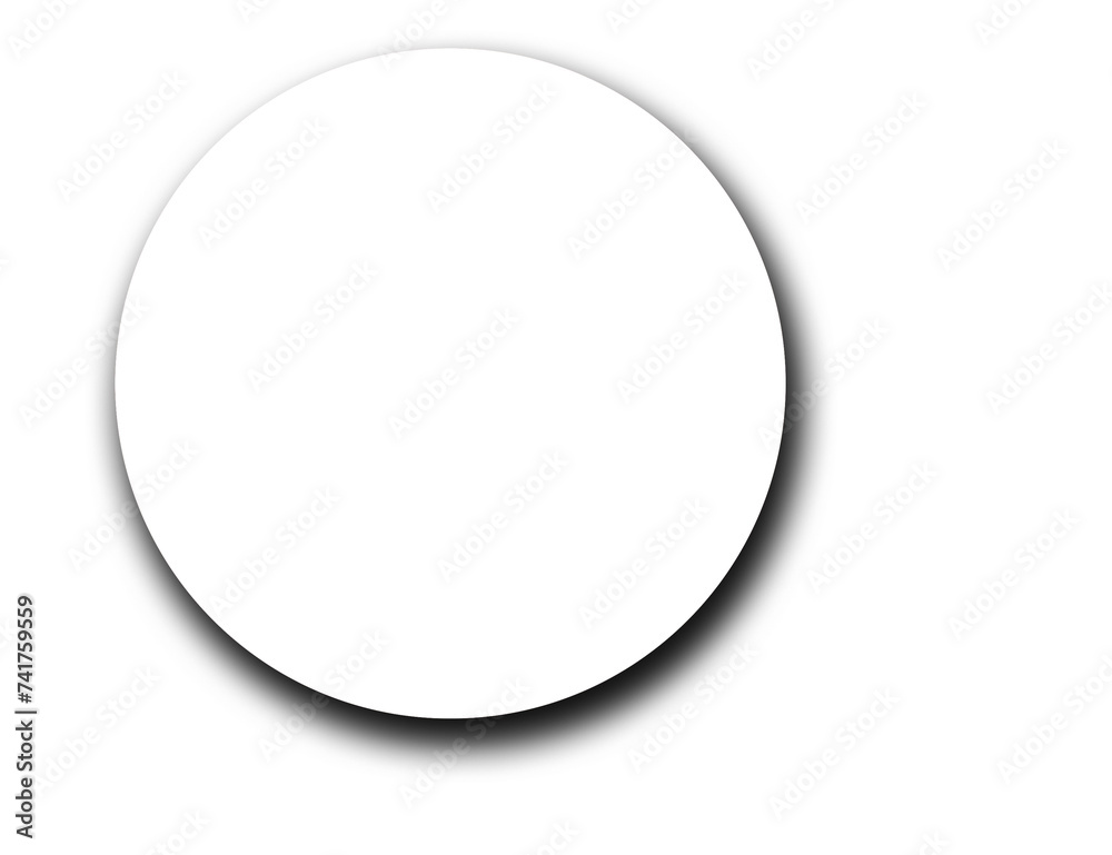 Realistic circle shadow effect on transparent for design. 