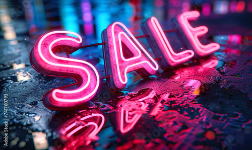 Word SALE neon light sign