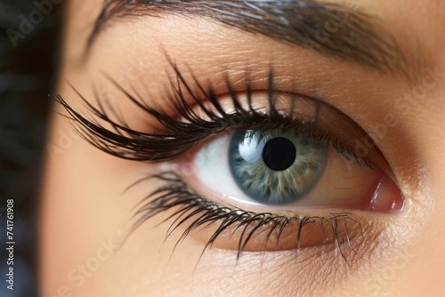 Primer plano de un ojo humano detallado