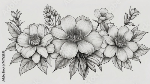 Coloring book with flowers photo