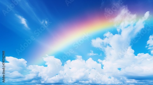 eye catching rainbow in the blue sky generated by ai © Shahida