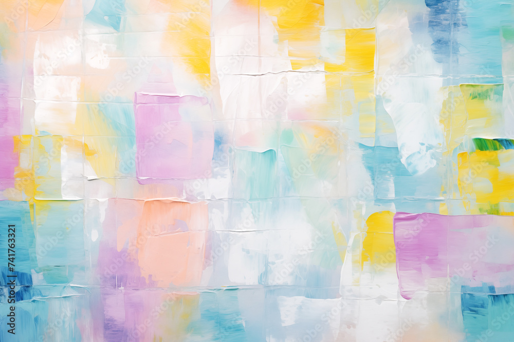 Abstract acrylic brushstrokes in pastel colors background
