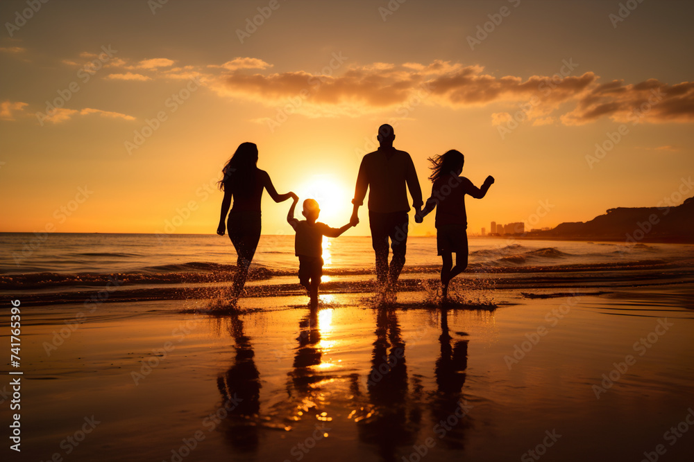 Golden Moments: A Family Embracing Happiness at Dusk . Generative AI Golden Moments: A Family Embracing Happiness at Dusk . Generative AI