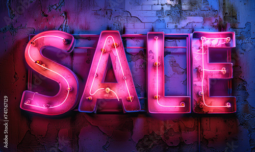 Word SALE neon light sign