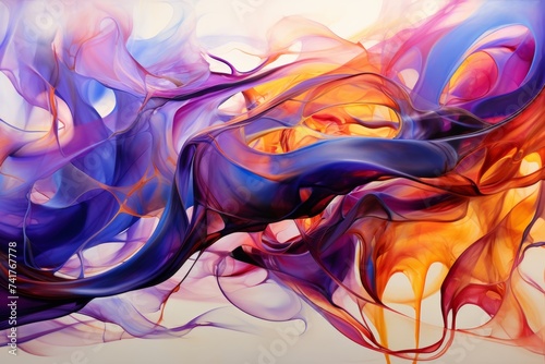 Abstract digital art depicting vibrant, colorful smoke with dynamic flow and artistic effect.