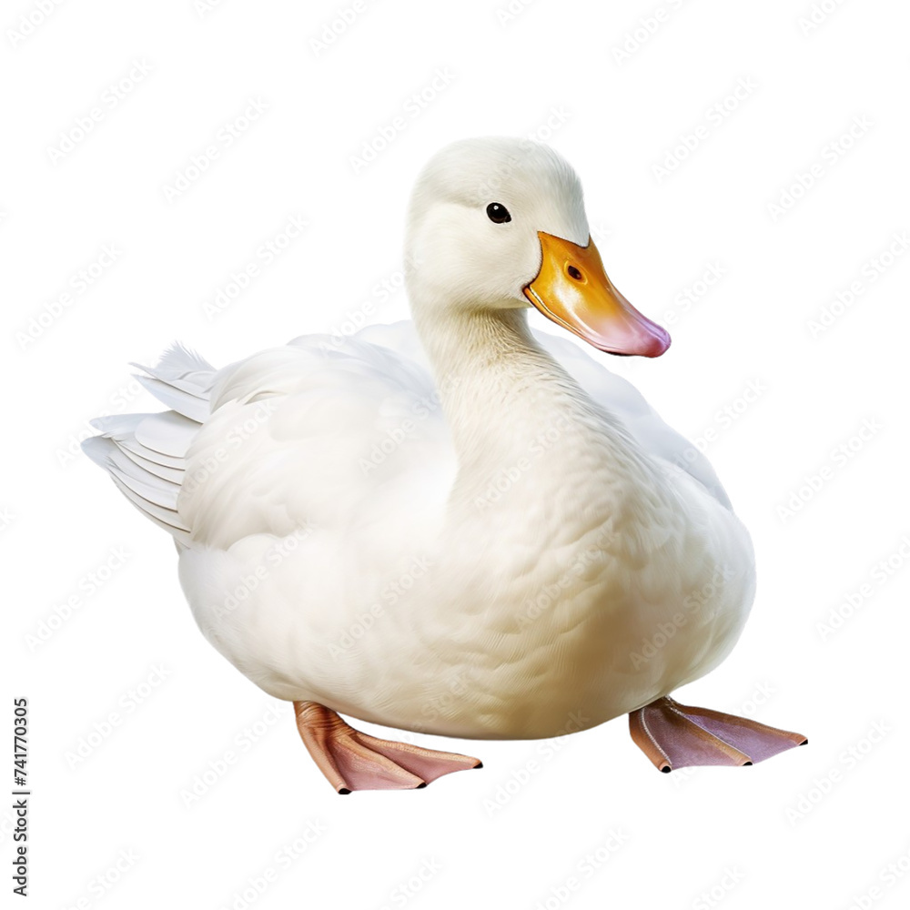 White duck isolated on a transparent background. White duck isolated on a transparent background.