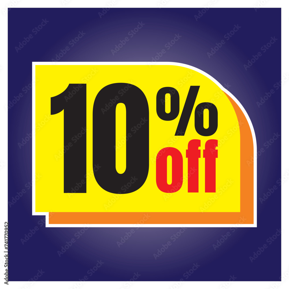 Number discount values blue background yellow orange and black Number discount values blue background yellow orange and black