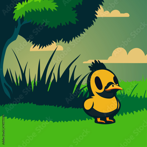 Cute duck on a sunny day