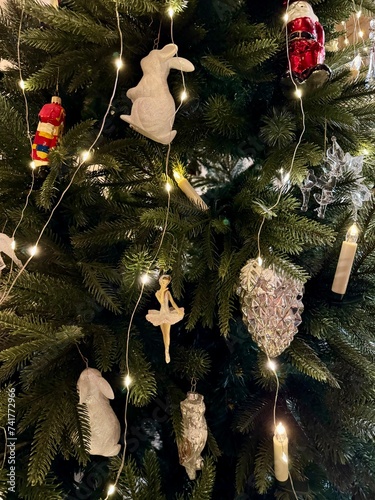 Christmas ballerina toy on the Christmas tree