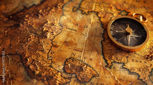 map background featuring a classic compass, evoking a sense of adventure