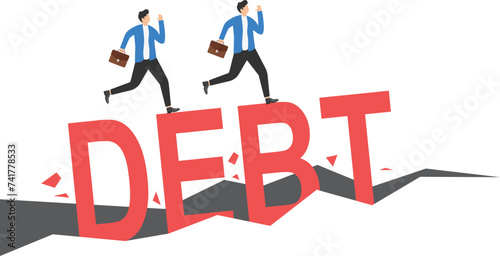 Financial debt of unemployment. Business vector illustration

