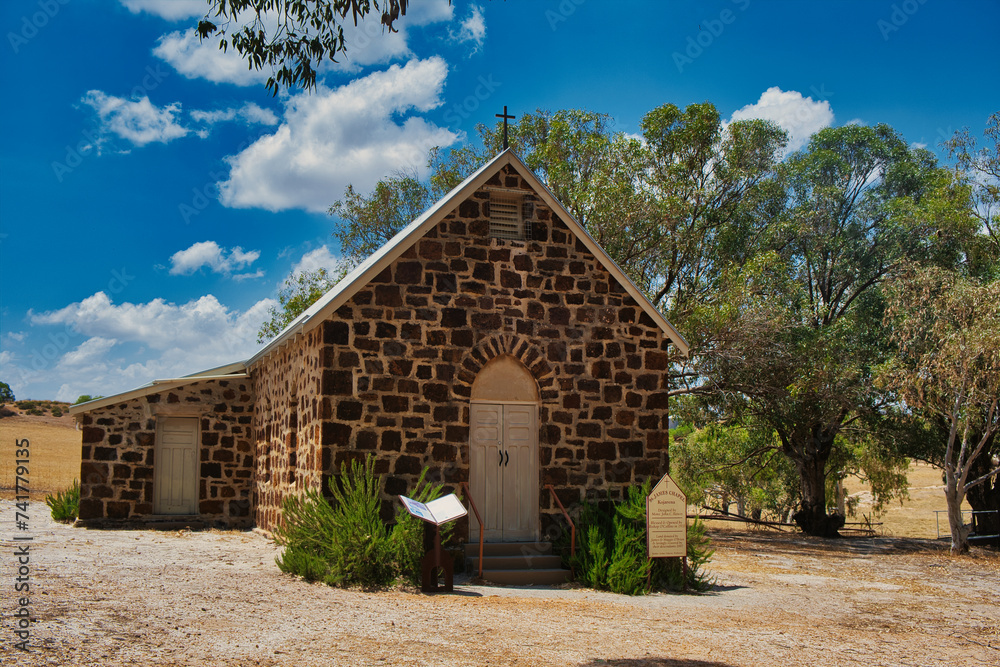 The simple, but beautiful St James Chapel in Kojarena, Greater Geraldton, Wheatbelt of Western Australia, by architect John C. Hawes.
