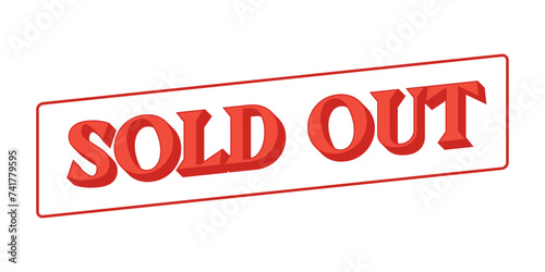 Sold out red stamp vector isolated icon