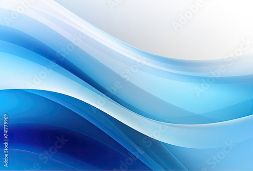 Blue and White Background With Wavy Lines