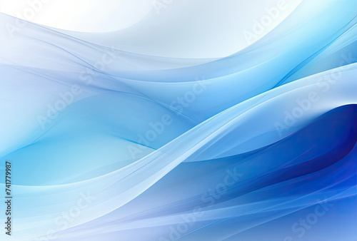 Blue and White Background With Waves