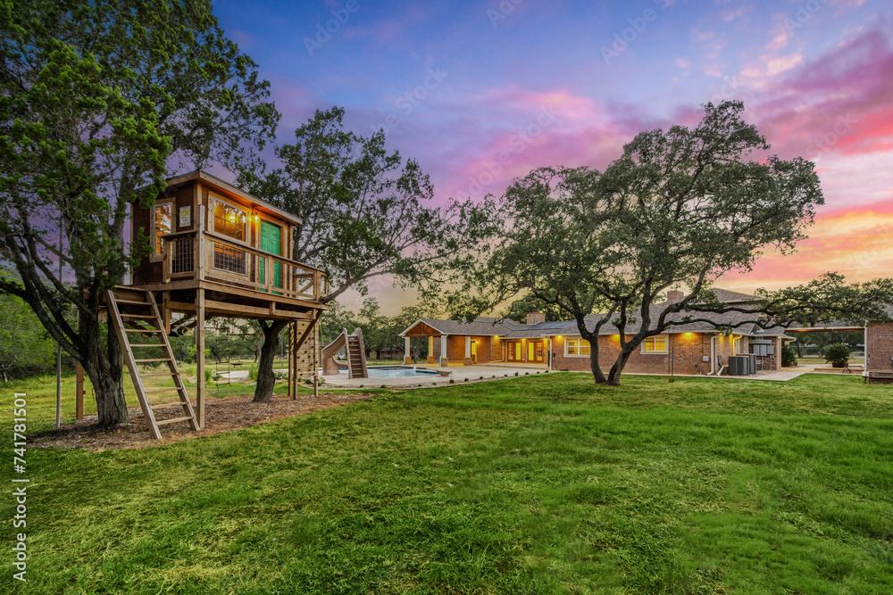 Obraz premium a back yard treehouse