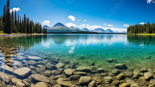 Rocky Mountains and crystal clear water