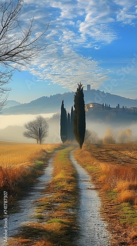 Country road in Tuscany, Italy