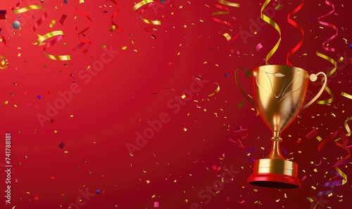 A golden trophy with stream...