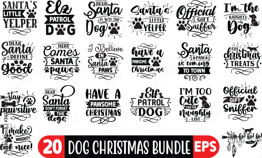 Christmas Dog Bandana SVG Bundle, Dog Christmas Svg Bundle, Pet Christmas Svg, Dog Christmas Clipart, Christmas svg,
 Dog ornament, Christmas Digital,Cricut,Silhouette