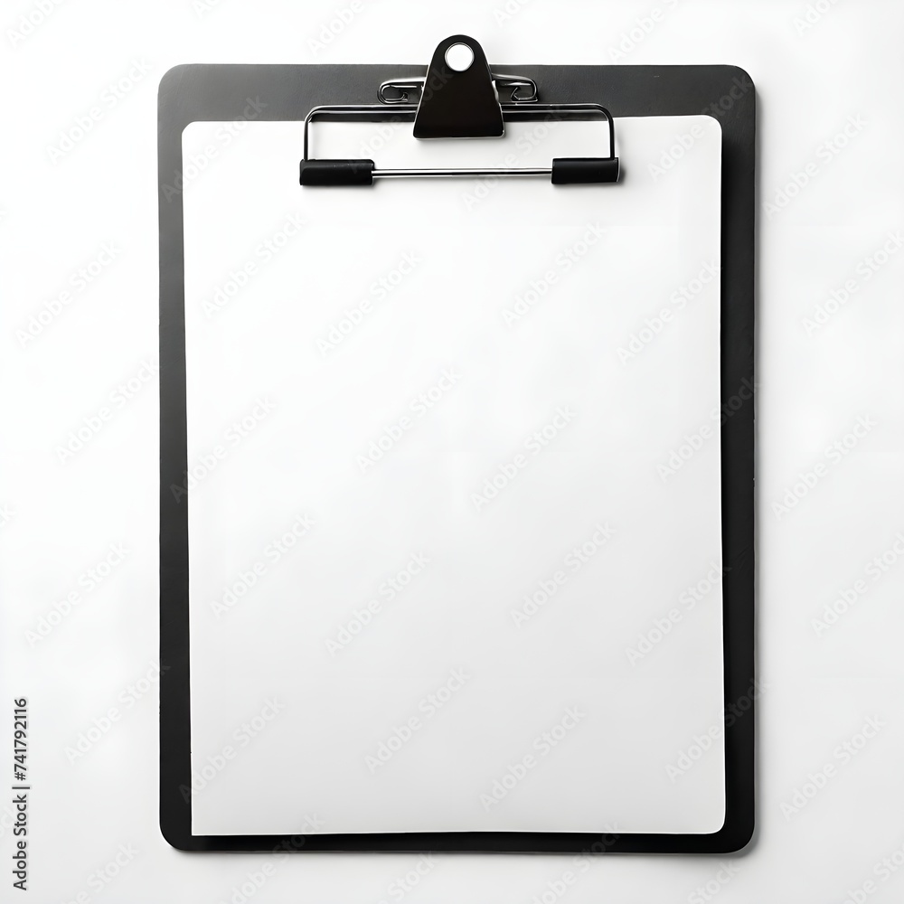 Clipboard with Paper on white background. Clipboard with Paper on white background.