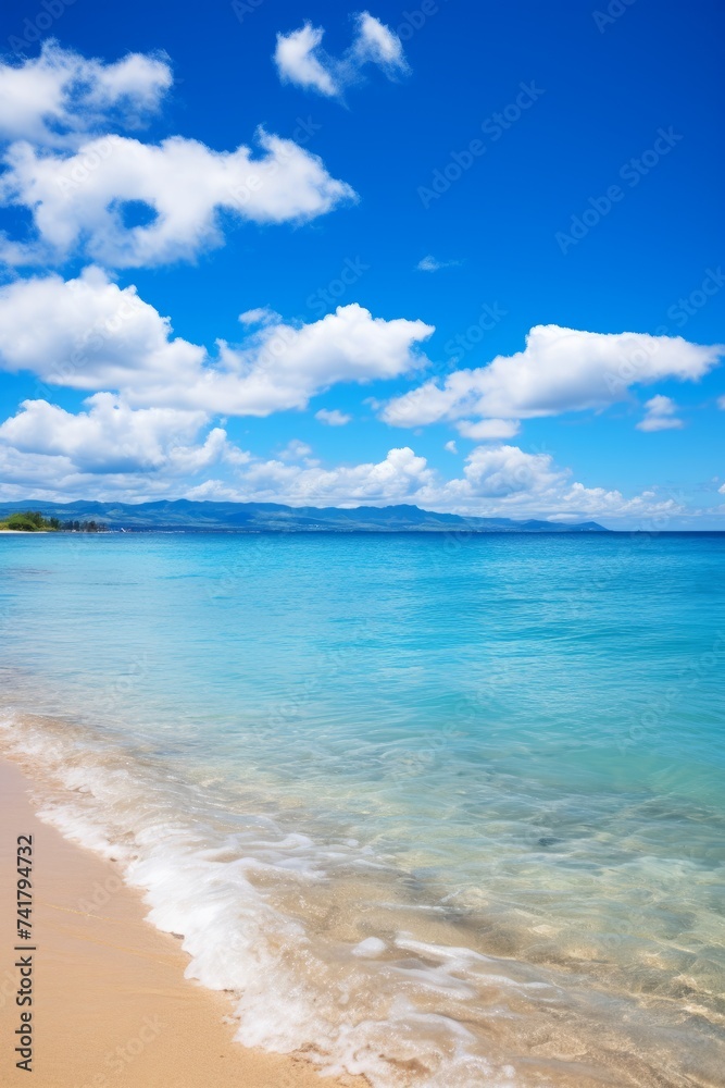 Beach with white sand and blue water