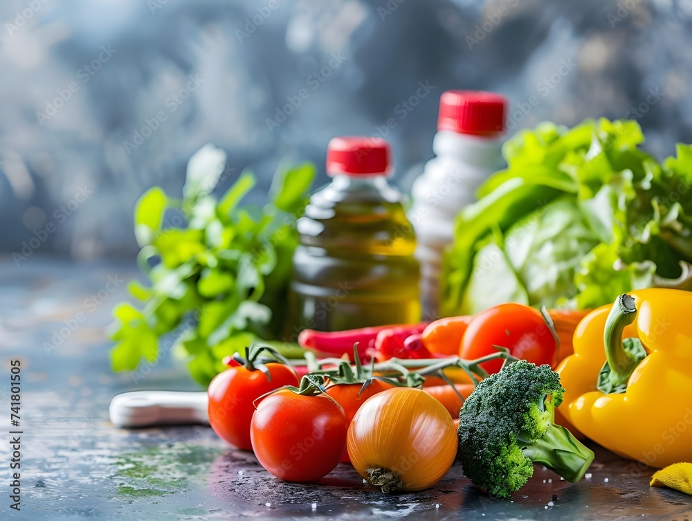 Diet Healthy food and lifestyle health concept with nutrition detox salad for fitness style. Health care Concept Diet Healthy food and lifestyle health concept with nutrition detox salad for fitness style. Health care Concept